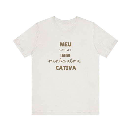 Camisa Sangue Latino, frases portugues